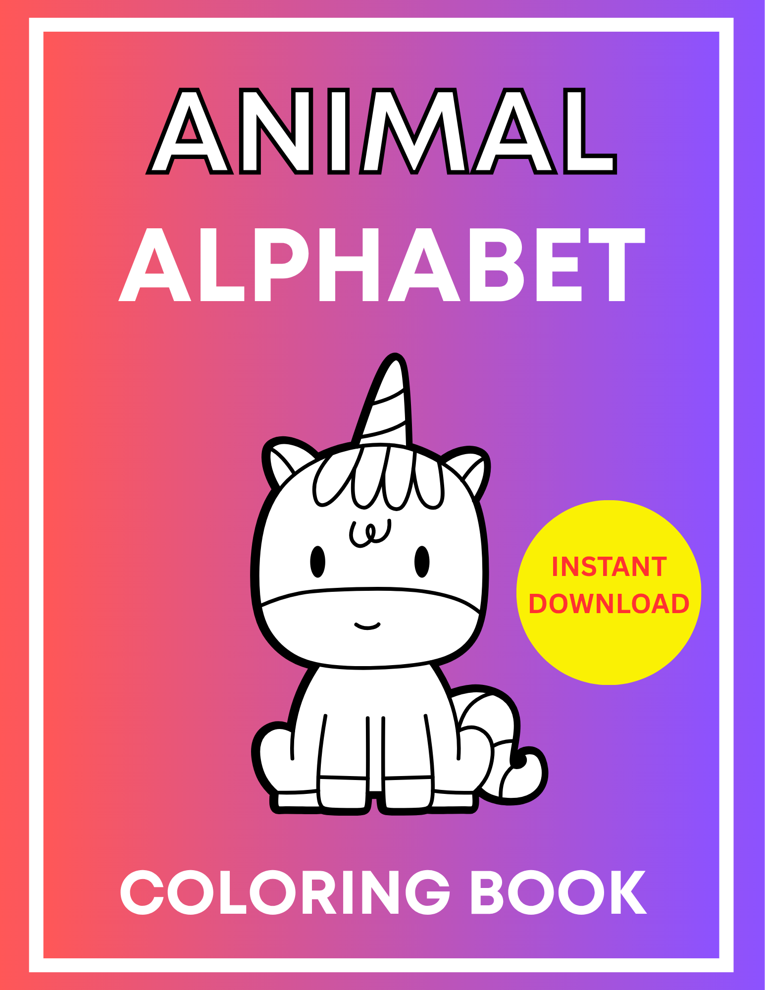 Animal Alphabet Coloring e-Book for Preschoolers