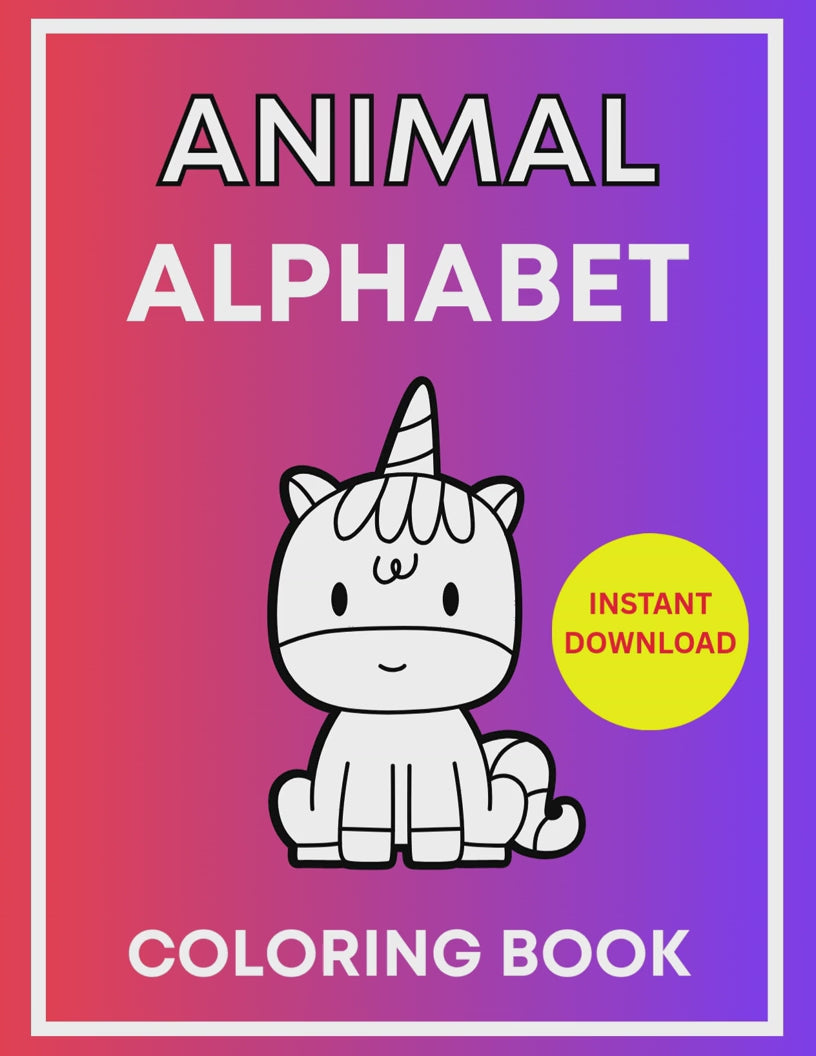Animal Alphabet Coloring e-Book for Preschooler